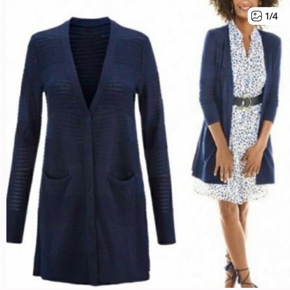 CAbi Classic Cardigan | Sweater In Navy Blue Style Number 5135